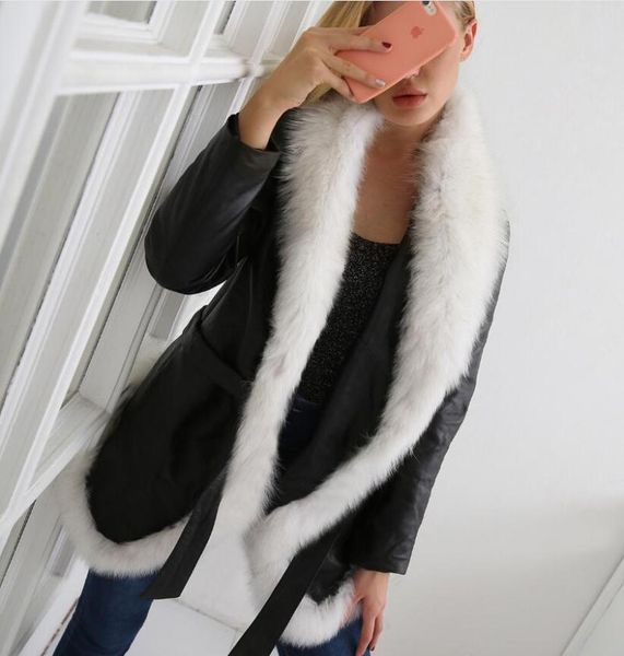 women's fur & faux f0042 fashion and leather coat jacket female autumn winter mid-length warm, Black
women's fur & faux f0042 fashion and leather coat jacket female autumn winter mid-length warm, Black
