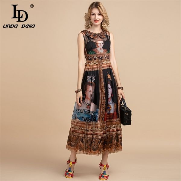 summer fashion runway vintage long dress women's sleeveless high waist character print chiffon dresses 210522, Black;gray
summer fashion runway vintage long dress women's sleeveless high waist character print chiffon dresses 210522, Black;gray