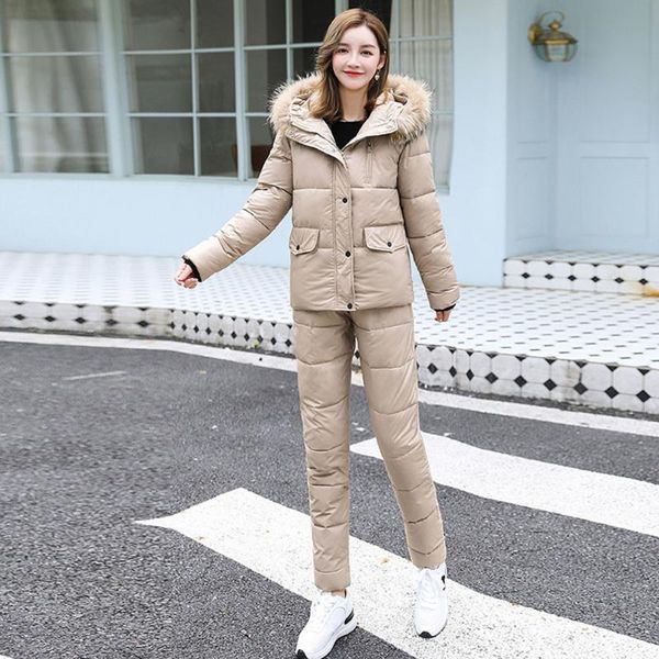 women's two piece pants european american women 2021 winter set korean strap thickened warmth one-piece cotton clothes ski two-piece pa, White
women's two piece pants european american women 2021 winter set korean strap thickened warmth one-piece cotton clothes ski two-piece pa, White