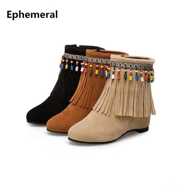 boots ladies chinese style shoes with string tassel winter short ankle botas fur high increasing heel plus size 45 34 round toe, Black
boots ladies chinese style shoes with string tassel winter short ankle botas fur high increasing heel plus size 45 34 round toe, Black