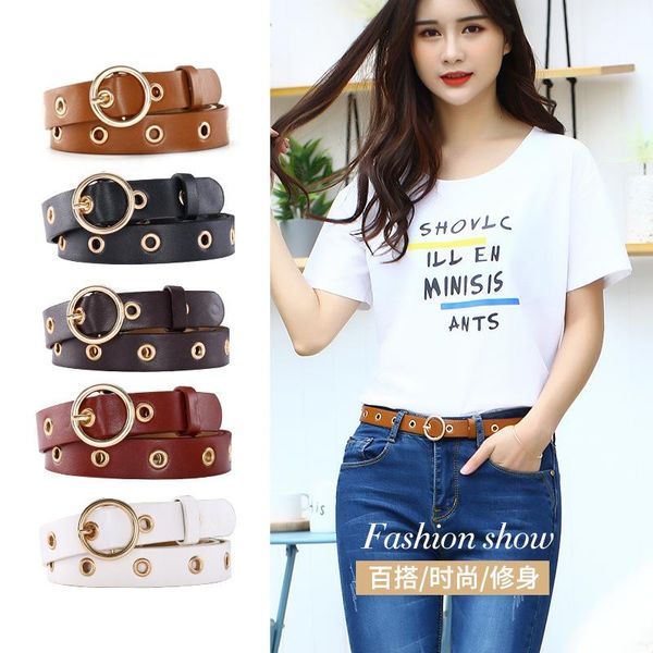 belts openwork eyelets ladies pu elegant round buckle women's leather jeans decorative belt chain for, Black;brown
belts openwork eyelets ladies pu elegant round buckle women's leather jeans decorative belt chain for, Black;brown
