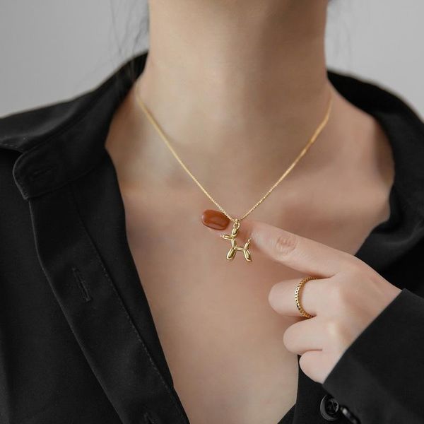 pendant necklaces personality cute puppy dog necklace stainless steel clavicle chain 18k real gold plated, Silver
pendant necklaces personality cute puppy dog necklace stainless steel clavicle chain 18k real gold plated, Silver