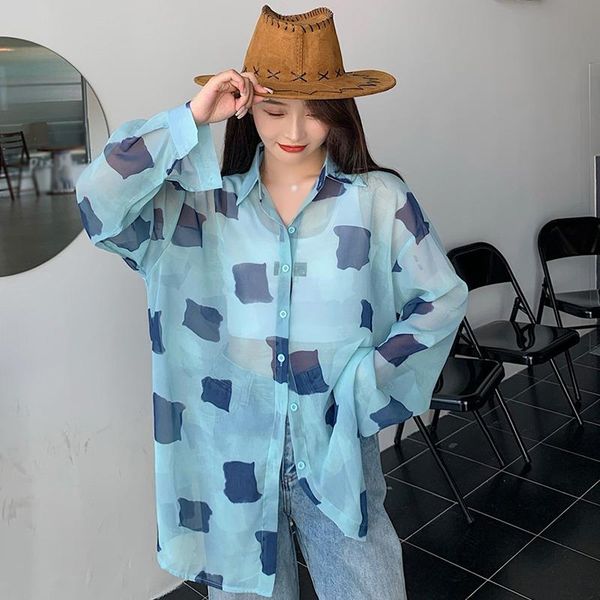 women's t-shirt 2021 spring summer chiffon shirt loose thin coat ladies plus size female clothes square pattern jacket women full slee, White
women's t-shirt 2021 spring summer chiffon shirt loose thin coat ladies plus size female clothes square pattern jacket women full slee, White