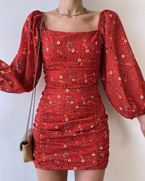 casual dresses lantern sleeve floral pattern frill thin dress women's fashion autumn style square neck wrap mini skirt, Black;gray
casual dresses lantern sleeve floral pattern frill thin dress women's fashion autumn style square neck wrap mini skirt, Black;gray