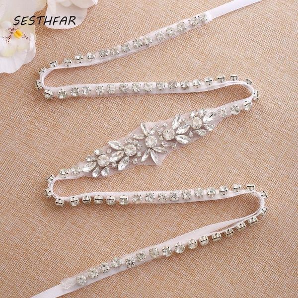 wedding sashes belt thin crystal flower bridal sash silver rhinestone for dresses j157s, White
wedding sashes belt thin crystal flower bridal sash silver rhinestone for dresses j157s, White
