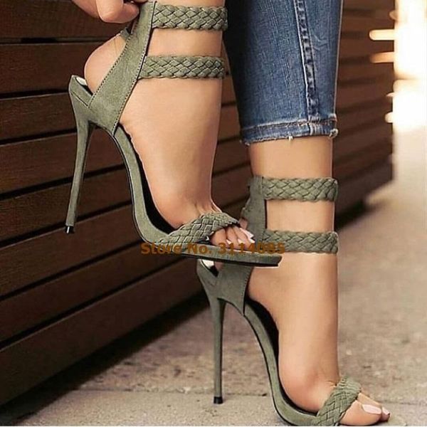 ladies est selling army green beige bradied high heel sandals lace-up suede plaited stiletto heels strap shoes dress pump, Black
ladies est selling army green beige bradied high heel sandals lace-up suede plaited stiletto heels strap shoes dress pump, Black