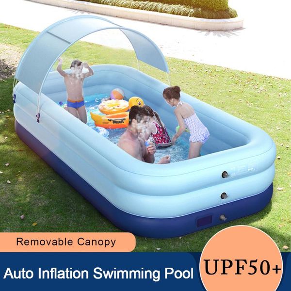 auto inflation swimming pool sun resistant inflatable float raft removable canopy for outdoor backyard water party floats & tubes
auto inflation swimming pool sun resistant inflatable float raft removable canopy for outdoor backyard water party floats & tubes