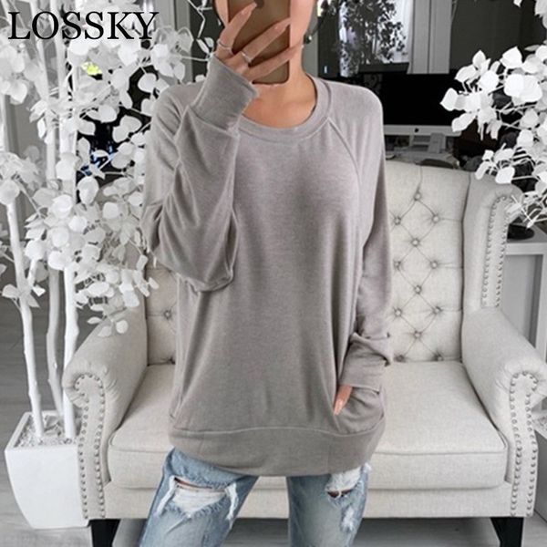 women autumn round neck long sleeve cotton t shirt casual loose pocket solid winter basic tee shirts black gray pink t-shirt 210520, White
women autumn round neck long sleeve cotton t shirt casual loose pocket solid winter basic tee shirts black gray pink t-shirt 210520, White