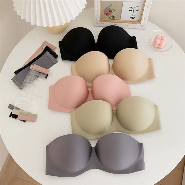 bras dreamlikelin women strapless bra invisible brassiere female push up with two back straps wire backless bralette, Red;black 
bras dreamlikelin women strapless bra invisible brassiere female push up with two back straps wire backless bralette, Red;black