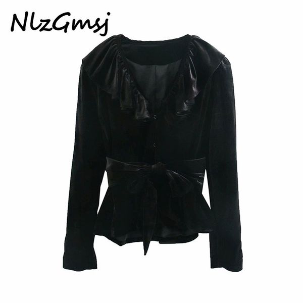 blazer women vintage elegant bow sashes velvet fashion ruffles v-neck coats female chic outerwear 210628, White;black
blazer women vintage elegant bow sashes velvet fashion ruffles v-neck coats female chic outerwear 210628, White;black
