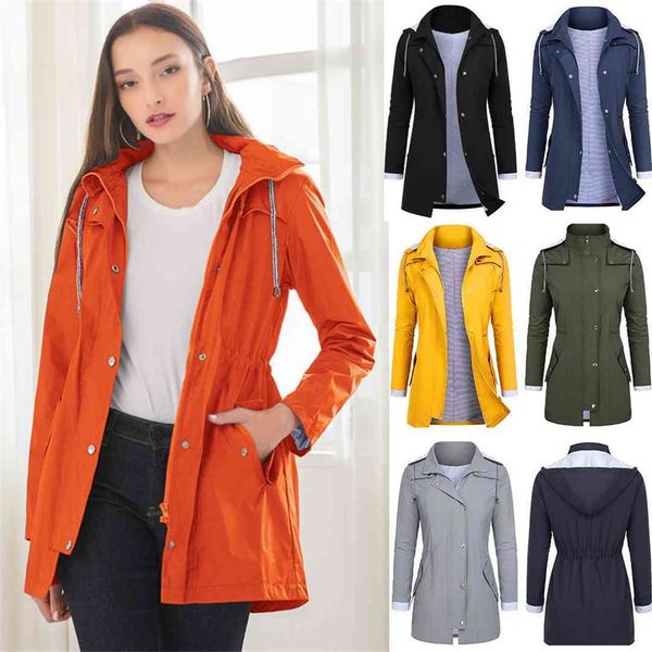 women's raincoats casual waterproof waist closed hooded windbreaker long raincoat for women in mid autumn, Black
women's raincoats casual waterproof waist closed hooded windbreaker long raincoat for women in mid autumn, Black
