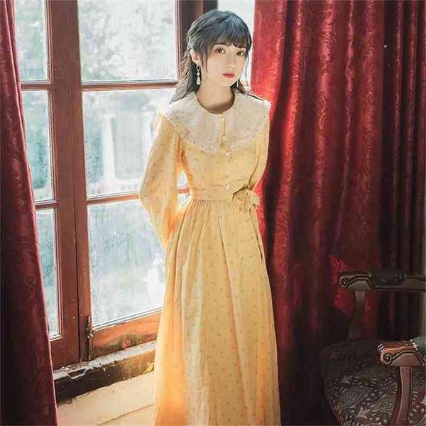 chiffon dot long dress spring summer full sleeve tunic mid-calf fit and flare peter pan collar sweet women 210603, Black;gray
chiffon dot long dress spring summer full sleeve tunic mid-calf fit and flare peter pan collar sweet women 210603, Black;gray