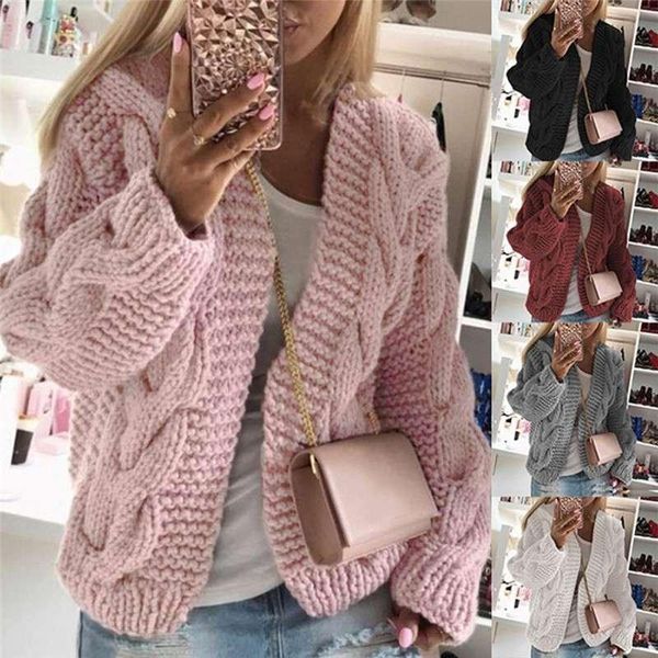 women's knits & tees women winter cardigan knitted sweater coat front loose outwear chunky, White
women's knits & tees women winter cardigan knitted sweater coat front loose outwear chunky, White