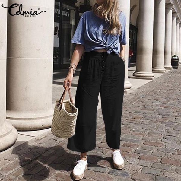 women's pants & capris celmia fashion cotton linen wide leg women elastic high waist trousers casual solid loose long palazzo vintage p, Black;white
women's pants & capris celmia fashion cotton linen wide leg women elastic high waist trousers casual solid loose long palazzo vintage p, Black;white