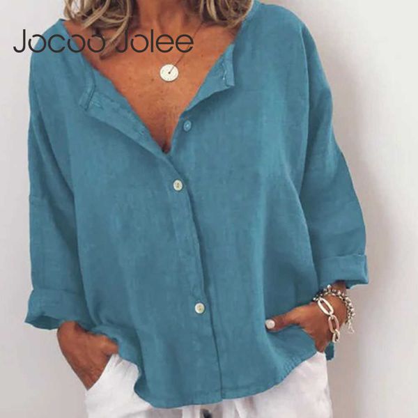 jocoo jolee women vintage long sleeve linen loose blouse elegant office lady casual solid button shirts streetwear tunic 210619, White
jocoo jolee women vintage long sleeve linen loose blouse elegant office lady casual solid button shirts streetwear tunic 210619, White