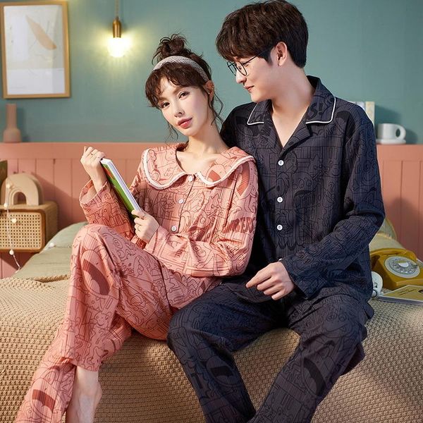 men's sleepwear pajama suit 2021 couple spring, autumn and winter pure cotton plus size long-sleeved trousers lapel fashion warm home s, Black;brown
men's sleepwear pajama suit 2021 couple spring, autumn and winter pure cotton plus size long-sleeved trousers lapel fashion warm home s, Black;brown