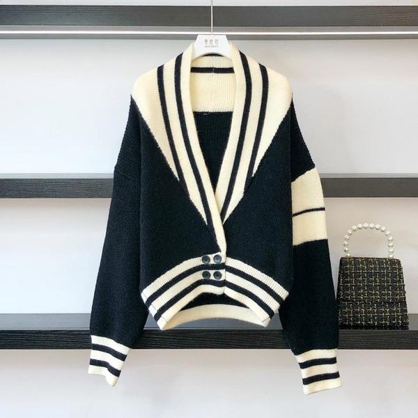 sweaters women winter big v neck long striped loose jumpers lantern sleeve patchwork open stitch cardigans, White;black
sweaters women winter big v neck long striped loose jumpers lantern sleeve patchwork open stitch cardigans, White;black