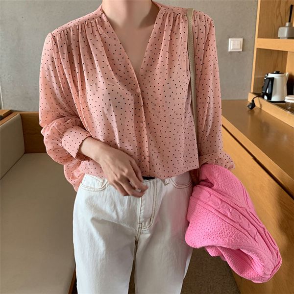 orange-pink cute brief chic polka dots ol shirt girls sweet loose women blouses basic femme blusas camisas mujer 210421, White
orange-pink cute brief chic polka dots ol shirt girls sweet loose women blouses basic femme blusas camisas mujer 210421, White