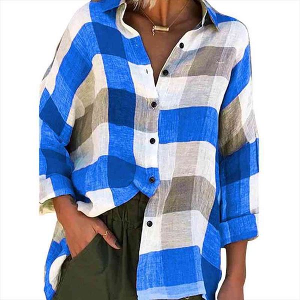 plus size women turn down collar check plaid buttons shirt long sleeve loose blouse women plaid shirt long blouse, White
plus size women turn down collar check plaid buttons shirt long sleeve loose blouse women plaid shirt long blouse, White