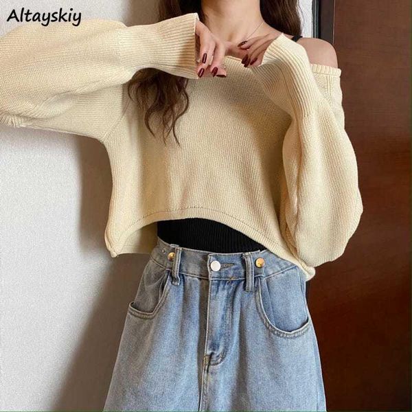 women's sweaters women solid pullovers crop loose designer outwear all-match females fashionable knitting ulzzang high quality, White;black
women's sweaters women solid pullovers crop loose designer outwear all-match females fashionable knitting ulzzang high quality, White;black