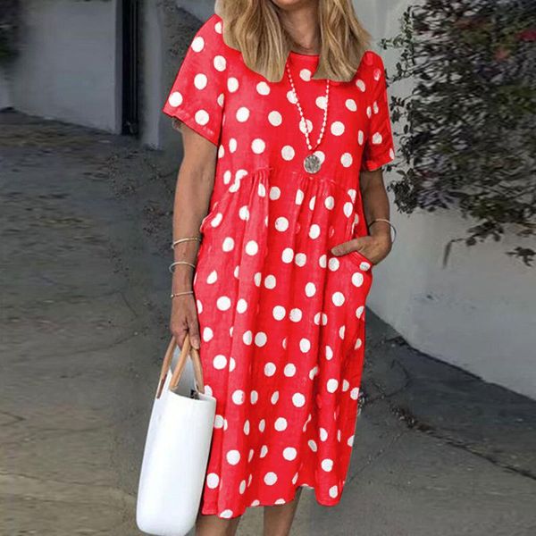 ethnic clothing polka dot print dress women's summer short sleeve round neck loose mini casual party, Red
ethnic clothing polka dot print dress women's summer short sleeve round neck loose mini casual party, Red