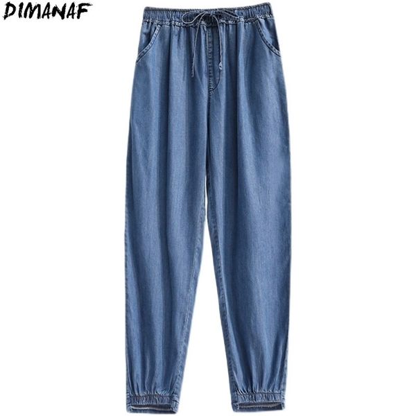 dimanaf plus size women jeans pants high waist denim harem female elastic drawstring pockets blue trousers large s-5xl 210809
dimanaf plus size women jeans pants high waist denim harem female elastic drawstring pockets blue trousers large s-5xl 210809