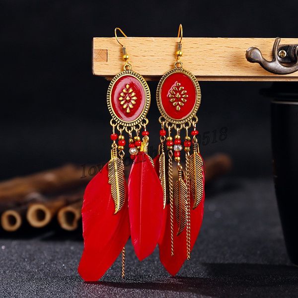 ethnic bohemian long feather dangle earrings for women retro personality metal leaf chain tassel earrings female jewelry, Silver
ethnic bohemian long feather dangle earrings for women retro personality metal leaf chain tassel earrings female jewelry, Silver