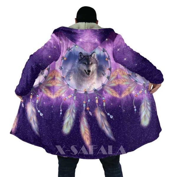 men's wool & blends native wolf animal feather purple all over 3d printed thick warm hooded cloak for men windproof fleece casual-1, Black
men's wool & blends native wolf animal feather purple all over 3d printed thick warm hooded cloak for men windproof fleece casual-1, Black