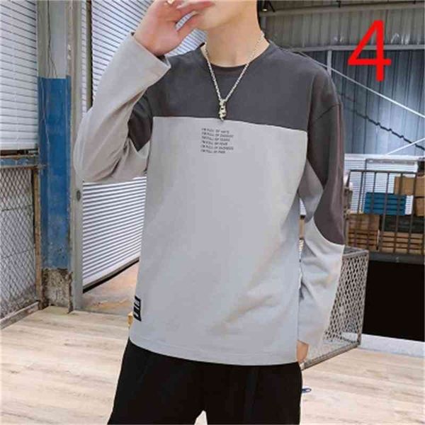 men's long sleeve t-shirt fall outfit cotton trendy bottoming shirt 210420, White;black
men's long sleeve t-shirt fall outfit cotton trendy bottoming shirt 210420, White;black