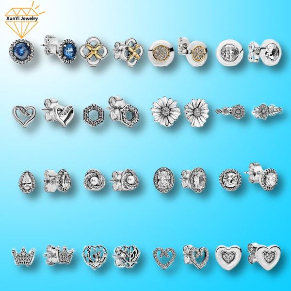 stud trend fashion blue round heart earrings flower fit pan logo jewelry gift for women diy, Golden;silver
stud trend fashion blue round heart earrings flower fit pan logo jewelry gift for women diy, Golden;silver