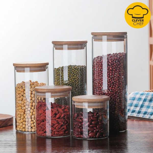 storage bottles & jars glass jar with bamboo lid sealed canister food container kitchen for loose tea coffee bean sugar salt
storage bottles & jars glass jar with bamboo lid sealed canister food container kitchen for loose tea coffee bean sugar salt