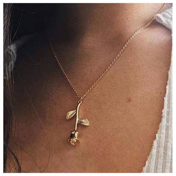 pendant necklaces simple three-dimensional rose flower necklace creative light luxury for girlfriend valentine's day gift, Silver
pendant necklaces simple three-dimensional rose flower necklace creative light luxury for girlfriend valentine's day gift, Silver