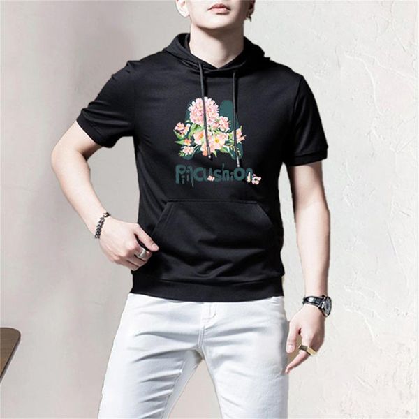men's t-shirts fashion men t-shirt summer 2021 cotton pocket short sleeve floral print drawstring hooded tee t shirts camisetas male, White;black
men's t-shirts fashion men t-shirt summer 2021 cotton pocket short sleeve floral print drawstring hooded tee t shirts camisetas male, White;black