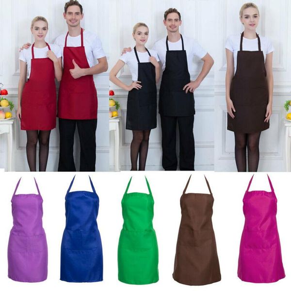 aprons 76x70cm polyester classic design work apron kitchen with pocket couple 
aprons 76x70cm polyester classic design work apron kitchen with pocket couple