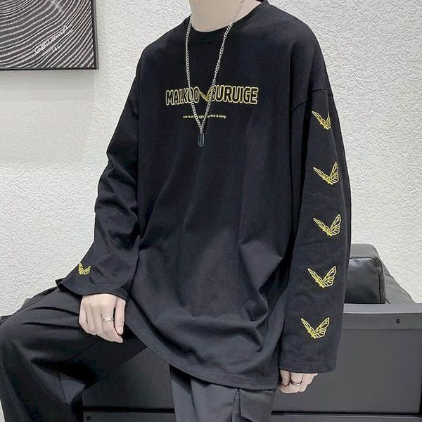 women's t-shirt autumn long-sleeved male students korean loose streetwear hong kong style trendy bottoming shirt, White
women's t-shirt autumn long-sleeved male students korean loose streetwear hong kong style trendy bottoming shirt, White