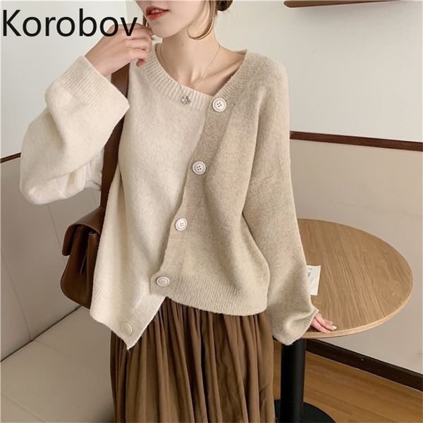 korobov new korean chic loose cardigan all-match irregular contrast color single-breasted knitted sweaters women ropa mujer 210430, White
korobov new korean chic loose cardigan all-match irregular contrast color single-breasted knitted sweaters women ropa mujer 210430, White
