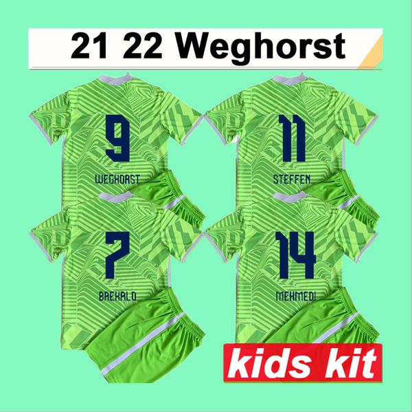 21 22 wolfsburg kids kit soccer jerseys weghorst brekalo mehmedi steffen xaver guilavogui ginczek home football shirt short sleeves child, Black
21 22 wolfsburg kids kit soccer jerseys weghorst brekalo mehmedi steffen xaver guilavogui ginczek home football shirt short sleeves child, Black