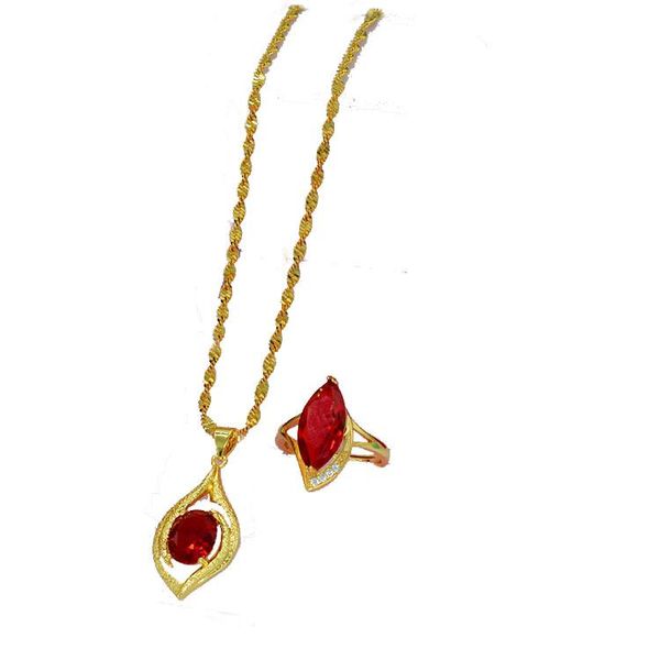 earrings & necklace teardrop shape rings set for women yellow gold filled red crystal zircon pendant choker + opening ring, Silver
earrings & necklace teardrop shape rings set for women yellow gold filled red crystal zircon pendant choker + opening ring, Silver