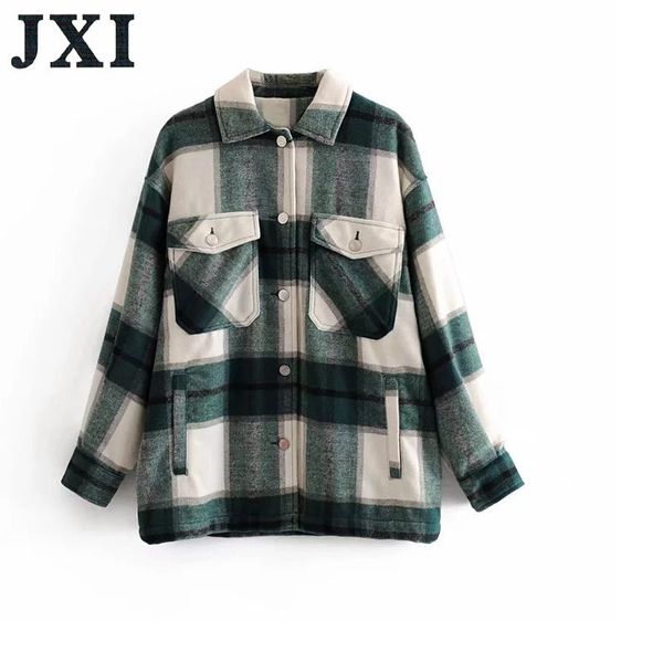 women's jackets jxi vintage stylish pockets oversized plaid jacket coat women 2021 fashion lapel collar long sleeve loose outerwear chi, Black;brown
women's jackets jxi vintage stylish pockets oversized plaid jacket coat women 2021 fashion lapel collar long sleeve loose outerwear chi, Black;brown