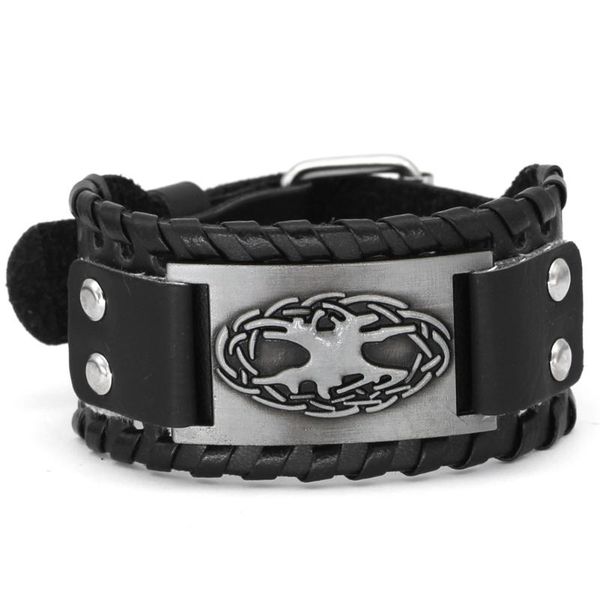 link, chain viking yggdrasil leather bracelet jewelry for men women with valknut gift bag, Black
link, chain viking yggdrasil leather bracelet jewelry for men women with valknut gift bag, Black
