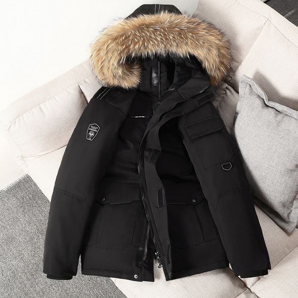 men's down & parkas wear winter jacket white duck man down parka male fur coat warm hombre -30 degrees wear snow size s-3xl, Black
men's down & parkas wear winter jacket white duck man down parka male fur coat warm hombre -30 degrees wear snow size s-3xl, Black