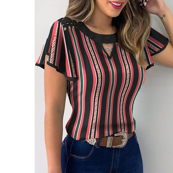 women's blouses & shirts women t-shirt floral hollow out o-neck blouse mesh flutter sleeve shirt elegant colorblock female casual stree, White
women's blouses & shirts women t-shirt floral hollow out o-neck blouse mesh flutter sleeve shirt elegant colorblock female casual stree, White