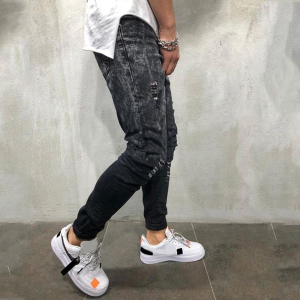 men's jeans men zipper slim denim pant leisure mid waist pencil pants hole solid straight trousers cargo fit man elastic ripped 50lr, Blue
men's jeans men zipper slim denim pant leisure mid waist pencil pants hole solid straight trousers cargo fit man elastic ripped 50lr, Blue