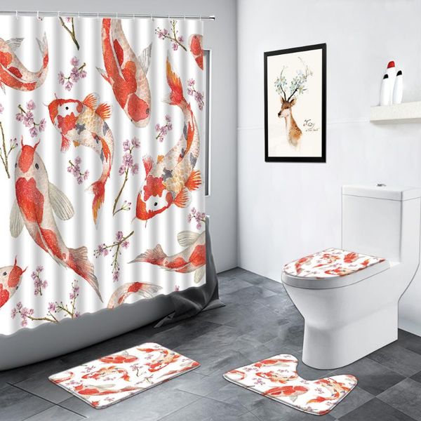 red koi fish shower curtain pink flowers leaf carp chinese scenery curtains bath mat non-slip rug toilet mats bathroom decor set
red koi fish shower curtain pink flowers leaf carp chinese scenery curtains bath mat non-slip rug toilet mats bathroom decor set