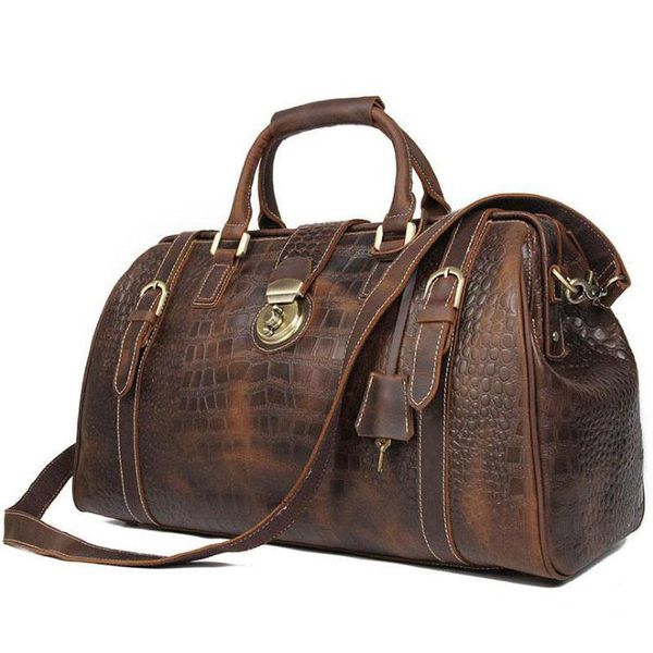 women's crocodile embossed italian cowhide leather travel duffel handbag shoulder bags large durable weekend luggage tote
women's crocodile embossed italian cowhide leather travel duffel handbag shoulder bags large durable weekend luggage tote