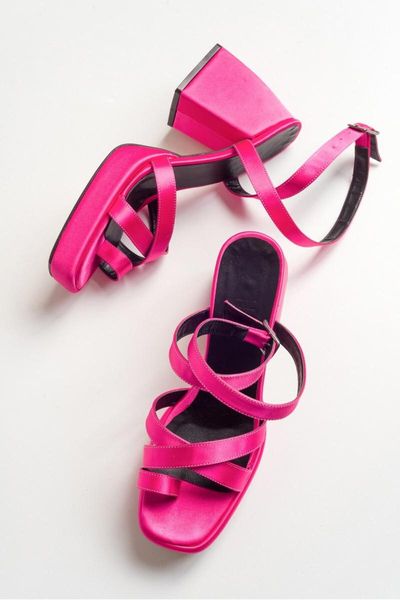 sandals satin women 's high-heeled, Black
sandals satin women 's high-heeled, Black