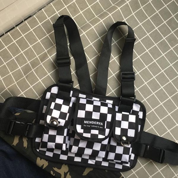 waist bags west hip hop streetwear men black and white plaid chest bag for kanye tactical rig vest wait packs bum
waist bags west hip hop streetwear men black and white plaid chest bag for kanye tactical rig vest wait packs bum