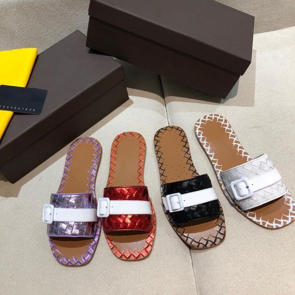 slippers summer weave botton women's modern flats genuine leather solides slides designer shoes zapatillas mujer size35-42, Black
slippers summer weave botton women's modern flats genuine leather solides slides designer shoes zapatillas mujer size35-42, Black