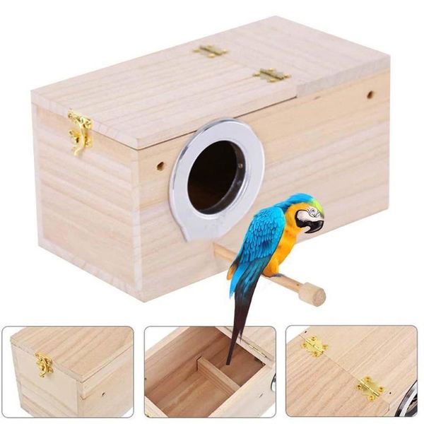 durable can stand wooden parakeet container nest box pet bird house breeding mating home safe and stable bird's cages
durable can stand wooden parakeet container nest box pet bird house breeding mating home safe and stable bird's cages