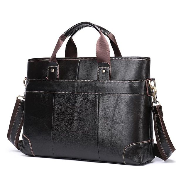 briefcases luufan men's leather bag genuine lap14 shoulder messenger bags for men totes document